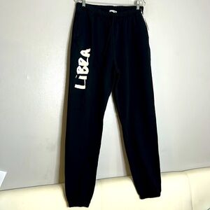 Good American Boyfriend fit black white libra sweatpants streetwear large new